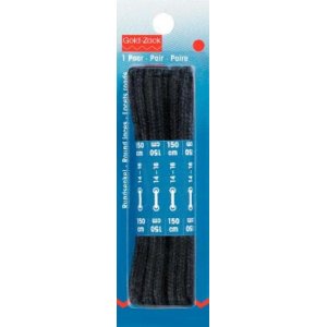 Lacets ronds 5mm 150cm CO noir 2 pcs