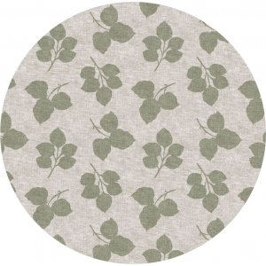 Toile cire PVC Feuille Ronde - Vert