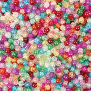 Perles de verre craqueles  8 mm 250 pcs