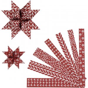 Bandes toiles - rouge - blanc - 6,5+11,5 cm - 60 bandes