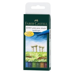 Set de stylos  dessin PITT Artist Brush Landscape - 6 stylos