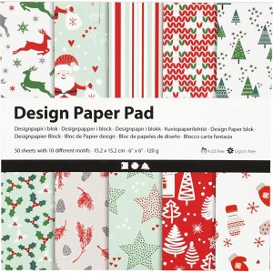 Papier design - rouge/vert - 50 feuilles