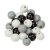 Perles rondes en bois de couleurs mlanges 10mm 25g - Mlange noir/blanc