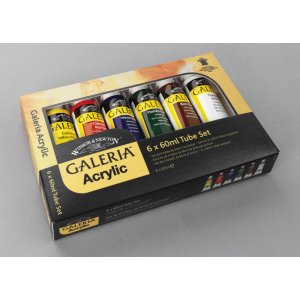 Peinture acrylique W&N Galeria - Set de peinture 6x60 ml