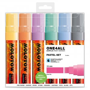 Marqueurs acryliques One4All 15 mm 6 Pens - Pastel