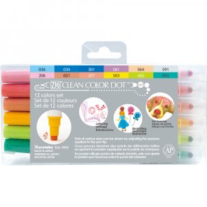 Stylo journal ZIG Clean Color Dot - 12 couleurs