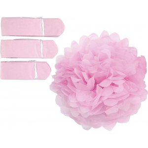 Pompons en papier - rouge clair - 3 pcs