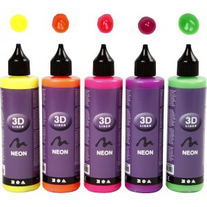 Liner 3D - couleurs fluo - 5 x 100 ml