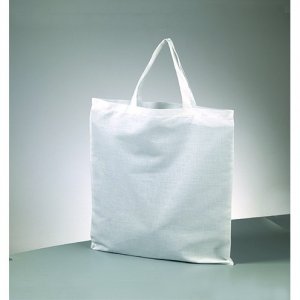 Sac de transport coton 38 x 42 cm - anse courte blanc