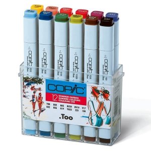 Set Copic Marker - 12 stylos - Couleurs d't