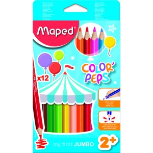 Coffret de crayons de couleur - Maped - Color' peps 12 crayons jumbo