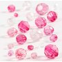 Perles en plastique  facettes Harmony - mixtes - rose - 45 g