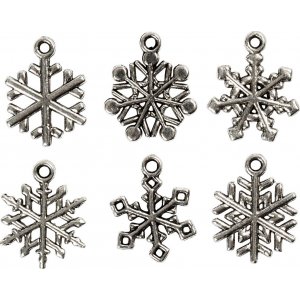 Charms - flocons de neige - argent antique - 18 pcs