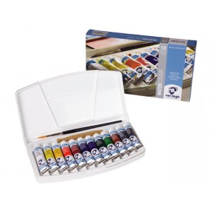 Coffret aquarelle Van Gogh dans une bote en plastique (lot de 12 couleurs - tubes de 10 ml)