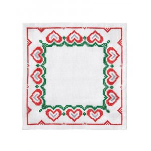 Kit de broderie Toile - Coeurs dans un carr