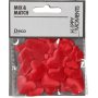 Coeurs en satin - rouge - 70 pcs