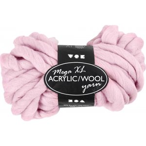 Fil Acrylique XL avec Laine - 300 g - Rose