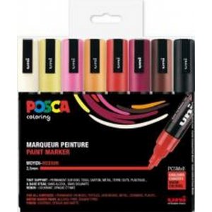 Poscaset PC-5M Couleurs Chaudes - 8 Crayons