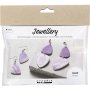 Mini DIY Kit Bijoux, violet clair, Boucles d'oreilles marbres