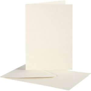 Carte postale avec enveloppe - blanc cass - 10,5 x 15 cm - 10 pcs