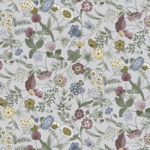 Toile cire PVC Hilda - Gris/Multi