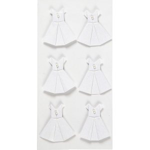 Autocollants - blanc - robe - 6 pcs