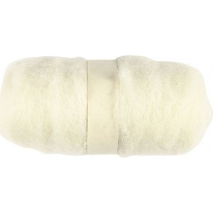 Laine carde - blanc - 100 g