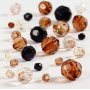 Perles en plastique  facettes Harmony - mixtes - dores - 50 g