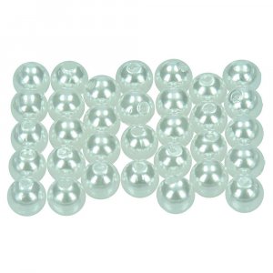 Perles de cire  8 mm - blanc paquet de 32