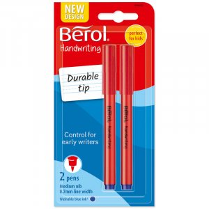 Stylo fibre Berol - Stylo d'criture manuscrite - Forme ronde - Bleu