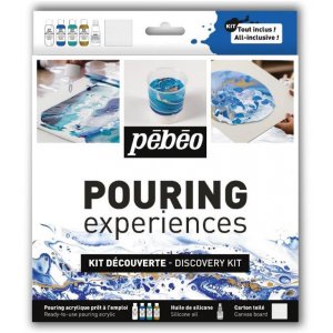 Set de peinture pouring - Pbo - Coffret tout compris 4 x 59ml + huile silicone 50ml