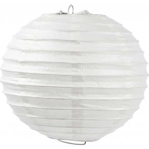 Lampe en papier - Blanc - Ronde - 20 cm