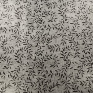 Toile cire PVC Petite Feuille - Gris/Noir