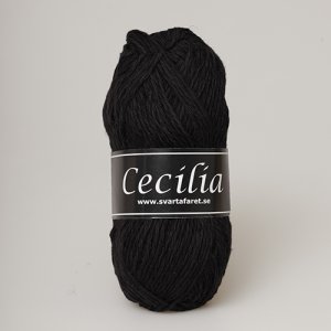 Fil Cecilia de mouton noir 50g