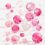 Perles en plastique  facettes Harmony - mixtes - rose - 45 g