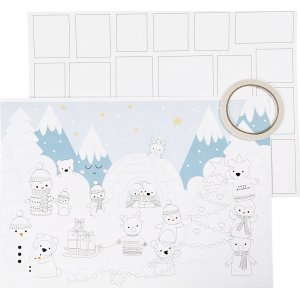 Calendrier de Nol en carton - 30 pcs