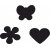 Perforatrices en papier - Fleur - papillon et coeur - 3 pcs