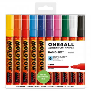 Marqueurs acryliques One4All 4mm 10 stylos - Basic I