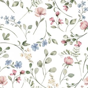 Tissu pour rideaux Livia col bleu/rose