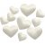 Coeurs en satin - blanc cass - 70 pcs