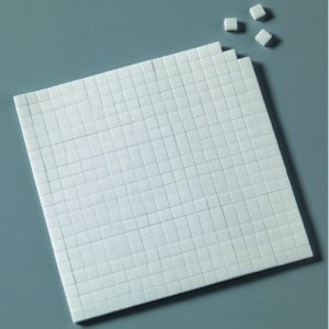 Pastille adhsive 5 x 5 x 3 mm / 10 x 14 cm - blanc 560 pcs. double face