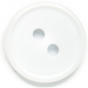 Bouton Rond 2 trous 11 mm 8pcs - Blanc