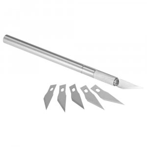 Scalpel en aluminium Standard - avec 5 lames de couteau