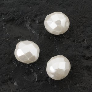 Perles de cire en verre 8 mm Blanc - 18 pcs