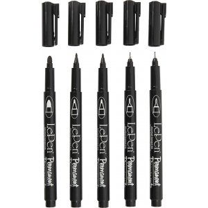 Marqueur permanent - noir - 5 pcs