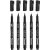 Marqueur permanent - noir - 5 pcs