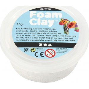 Foam Clay - blanc - paillettes - 35 g