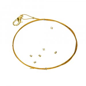 Collier fil  bijoux 0,40 mm x 75 cm - gaine nylon dor