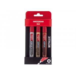 Marqueur Amsterdam Mtallis - 3 stylos