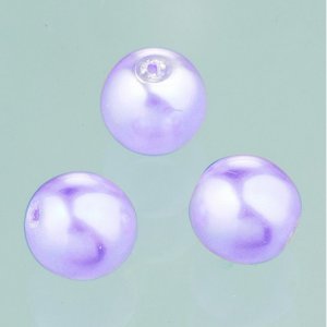 Perles de verre cire brillante 6 mm - violet bleu clair 40 pcs.